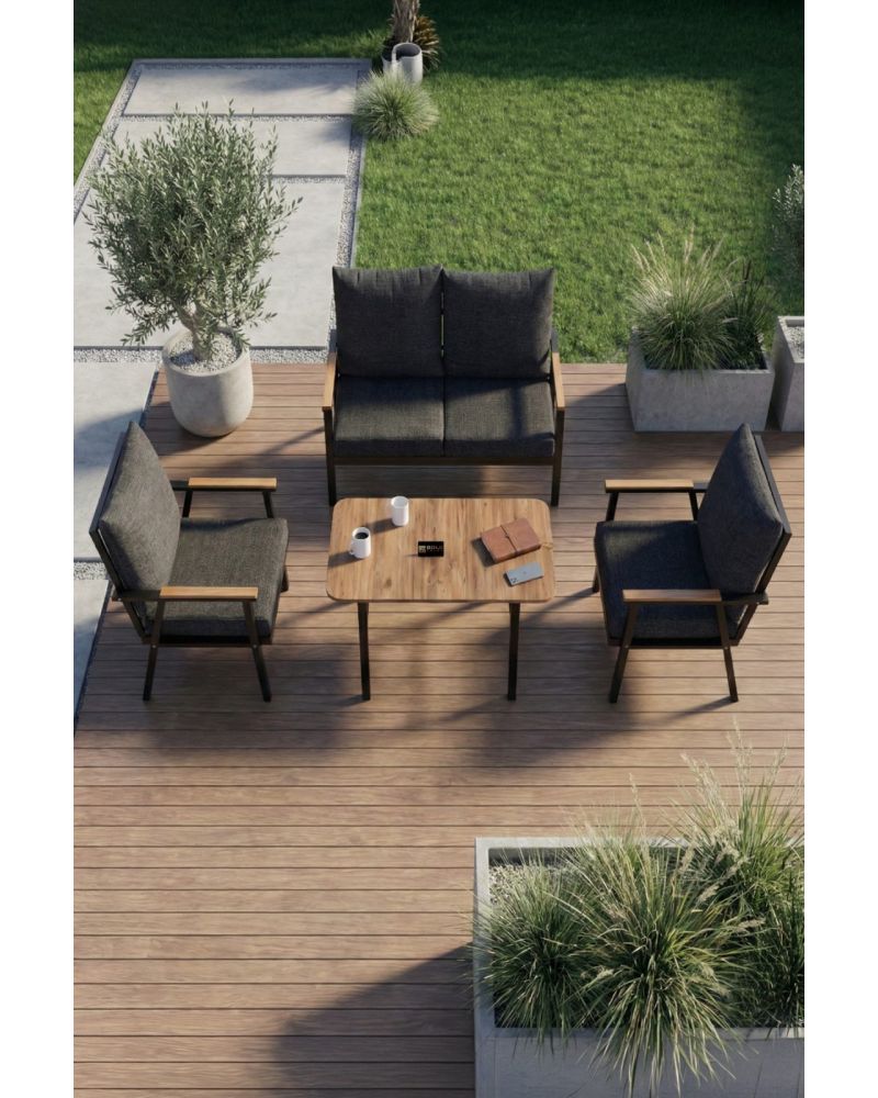 Bahçe Masası Ahşap Balkon Teras Cafe Masa Modern Dış Mekan Masa 9832 Atlantik Çam (Sadece Masa)