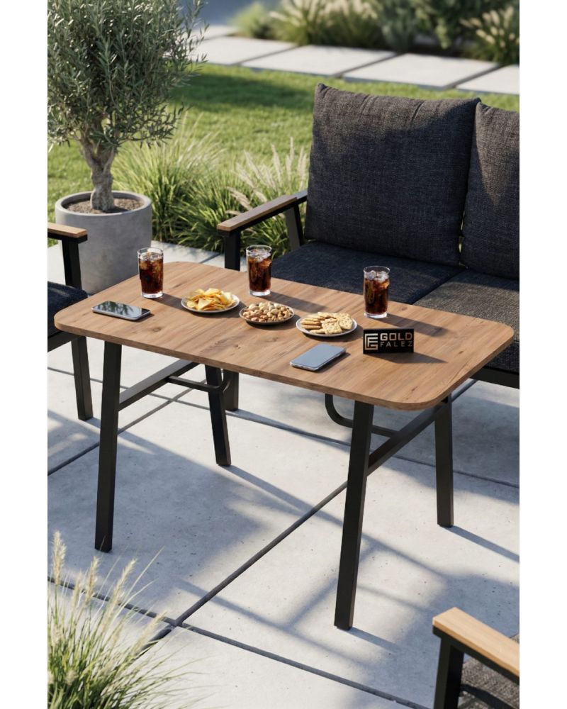 Bahçe Masası Ahşap Balkon Teras Cafe Masa Modern Dış Mekan Masa 9832 Atlantik Çam (Sadece Masa)