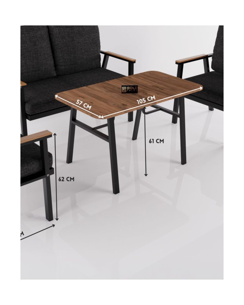 Bahçe Masası Ahşap Balkon Teras Cafe Masa Modern Dış Mekan Masa 9832 Atlantik Çam (Sadece Masa)