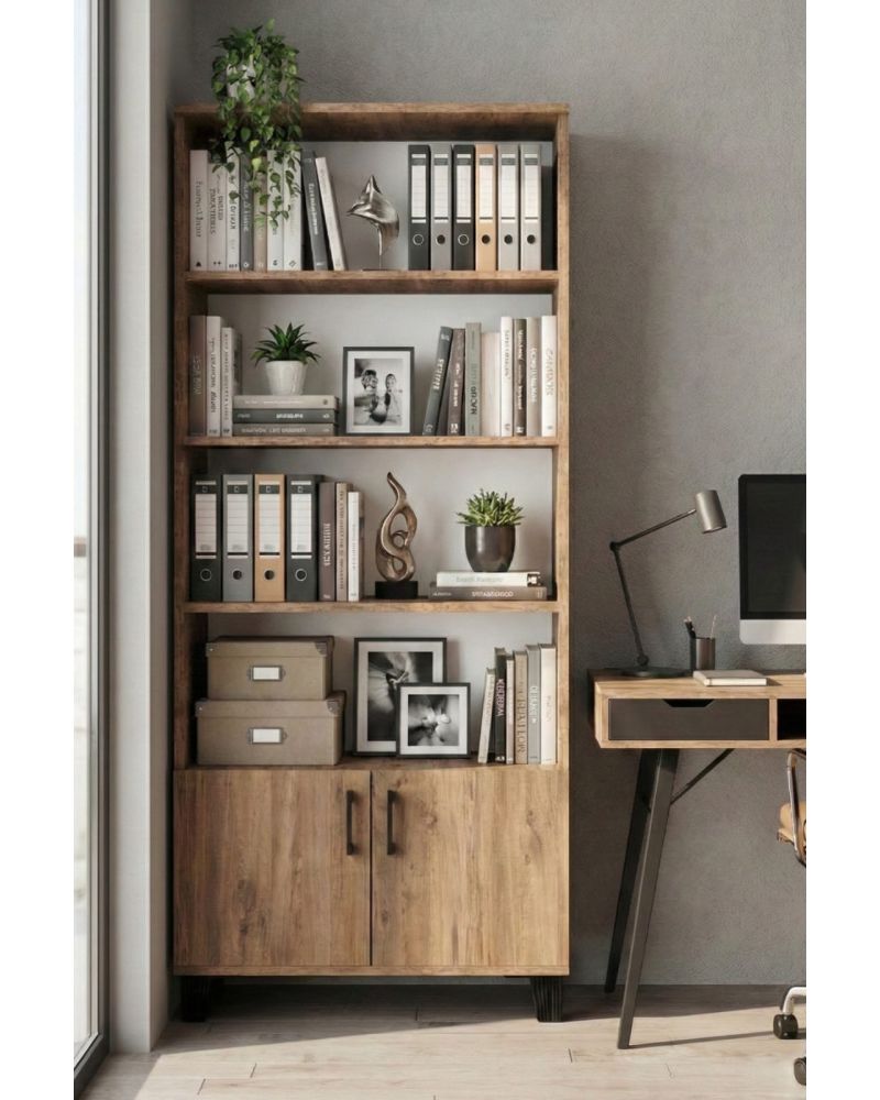 Goldfalez Çok Amaçlı Kitaplık Suntalam Kahverengi 75x190