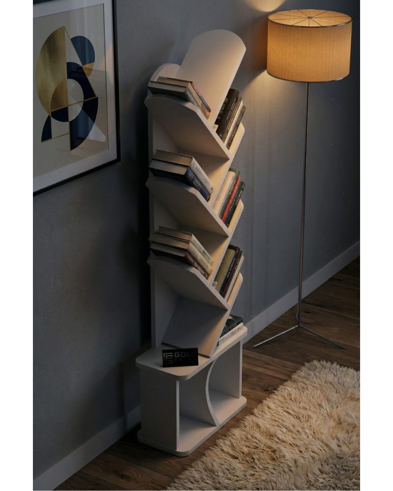 Goldfalez Yaprak Kitaplık Suntalam Beyaz 45x132