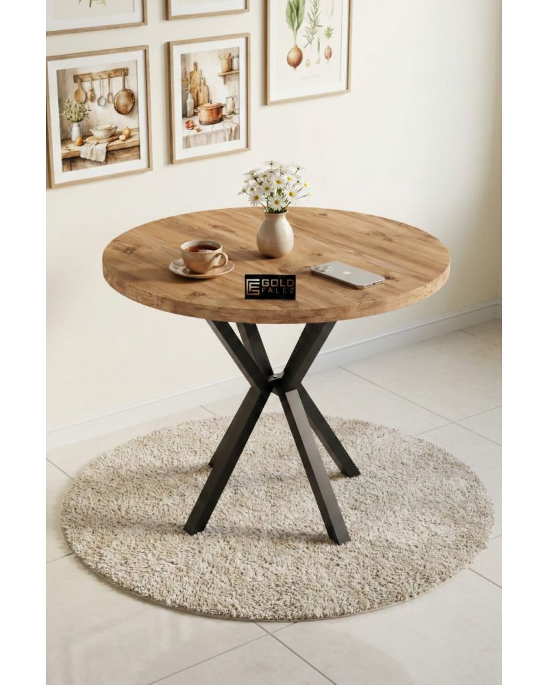 Goldfalez Yuvarlak Masa Atlantik Kahverengi 90 cm