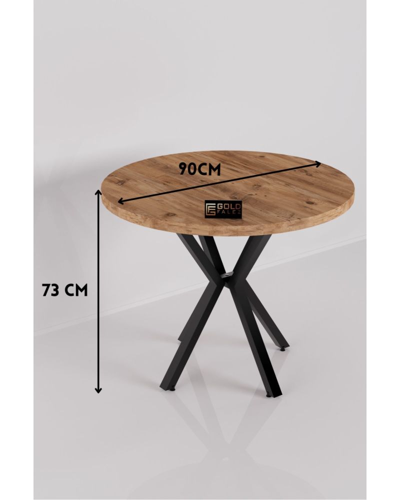 Goldfalez Yuvarlak Masa Atlantik Kahverengi 90 cm