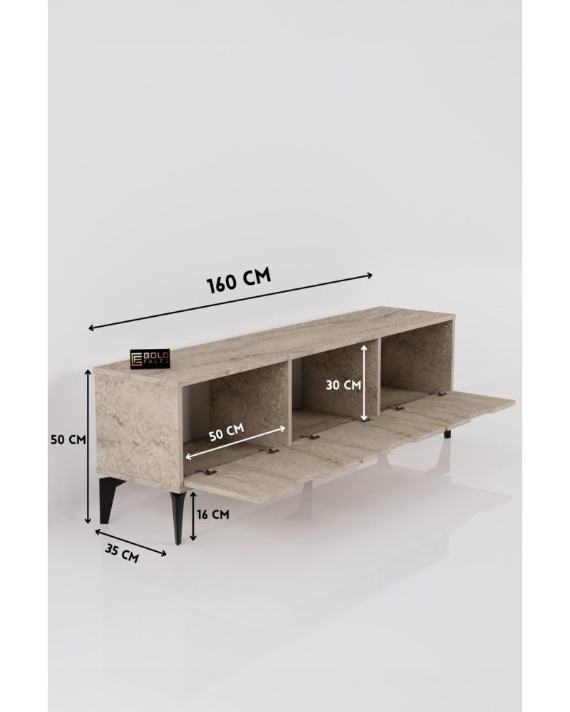 Goldfalez Royal TV Sehpası Suntalam Ekru 160x35