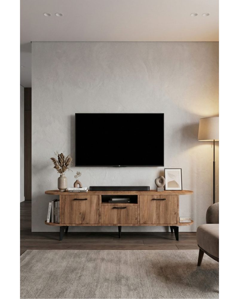 Goldfalez Mira TV Sehpası Suntalam Siyah 160x35 cm