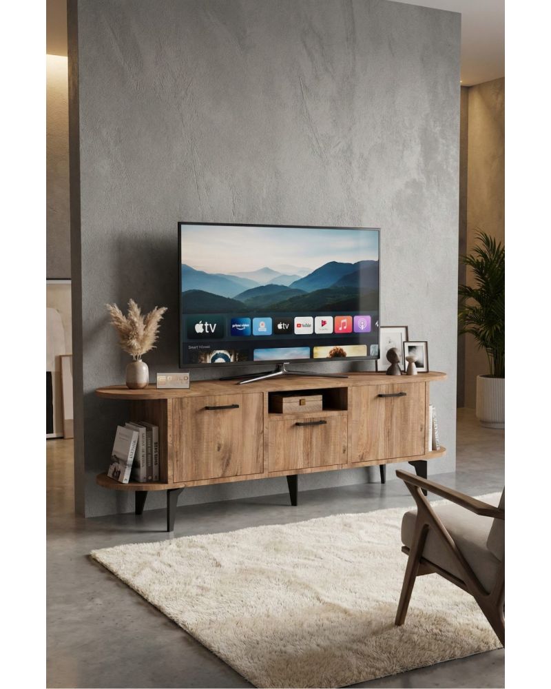 Goldfalez Mira TV Sehpası Suntalam Siyah 160x35 cm