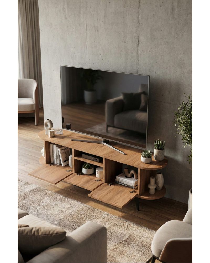 Goldfalez Mira TV Sehpası Suntalam Siyah 160x35 cm