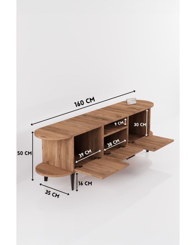 Goldfalez Mira TV Sehpası Suntalam Siyah 160x35 cm