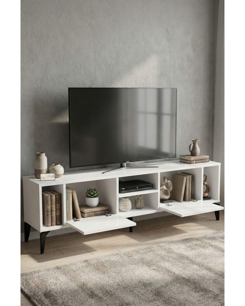 Goldfalez Linya TV Sehpası Suntalam Beyaz 160x35 cm