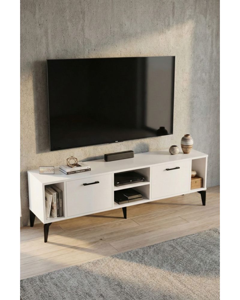 Goldfalez Linya TV Sehpası Suntalam Beyaz 160x35 cm