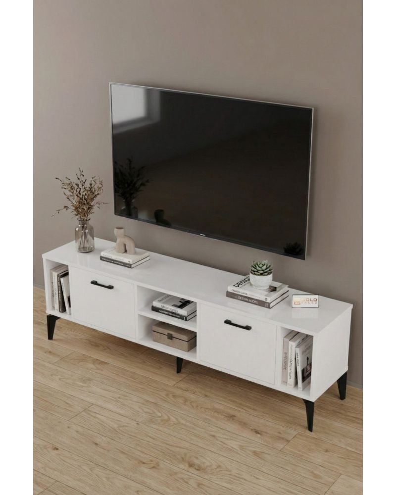 Goldfalez Linya TV Sehpası Suntalam Beyaz 160x35 cm