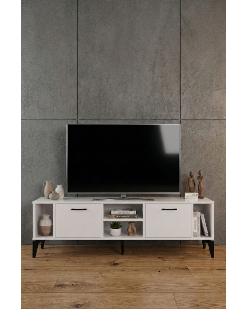 Goldfalez Linya TV Sehpası Suntalam Beyaz 160x35 cm