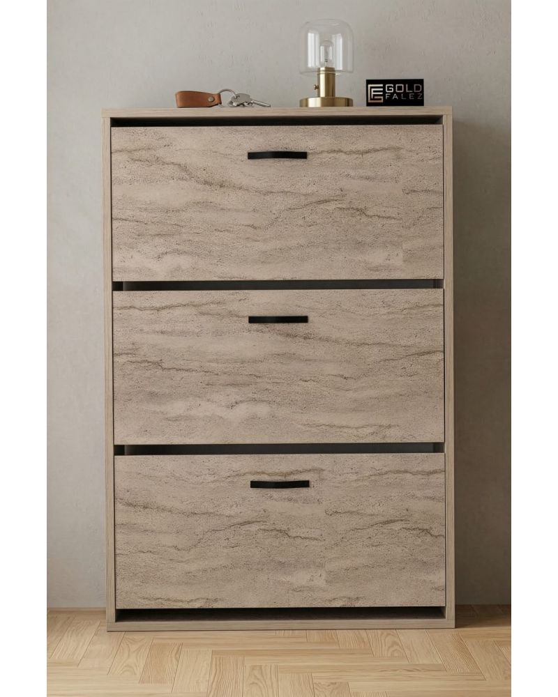 Goldfalez Düşer Kapaklı Ayakkabılık Ekru 74 cm