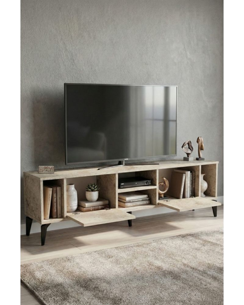 Goldfalez Linya TV Sehpası Suntalam Ekru 160x35 cm