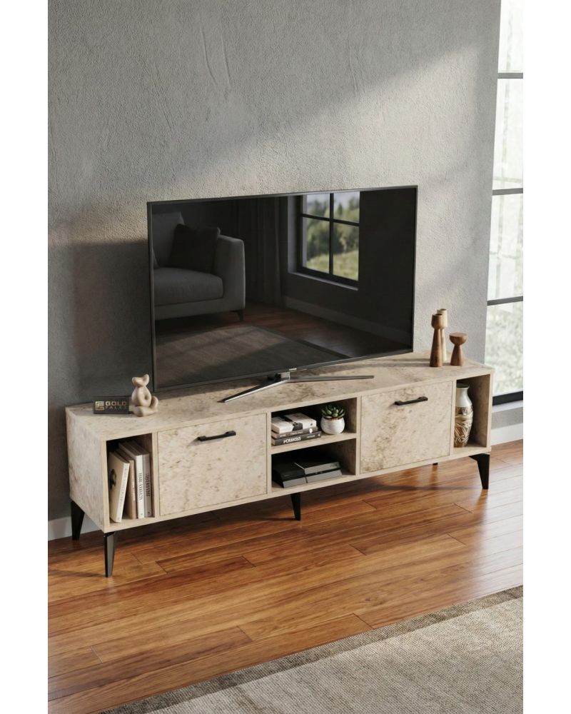 Goldfalez Linya TV Sehpası Suntalam Ekru 160x35 cm