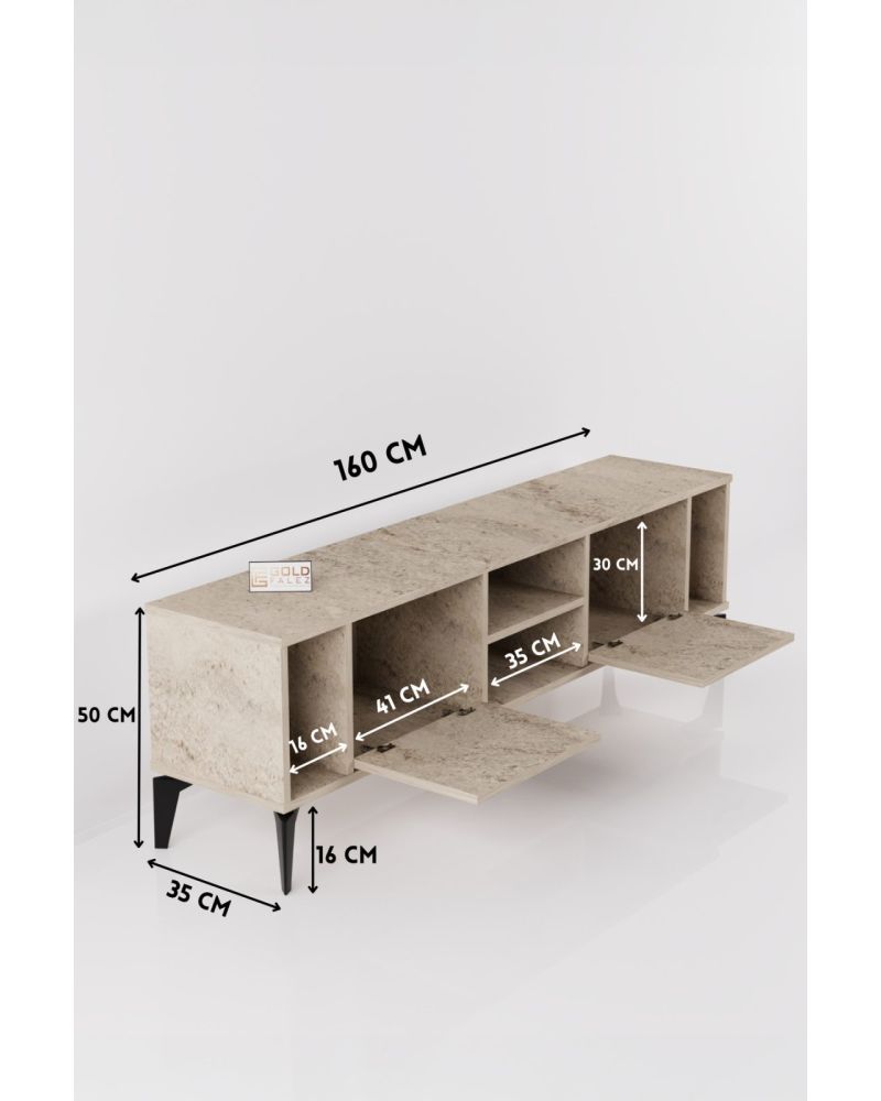 Goldfalez Linya TV Sehpası Suntalam Ekru 160x35 cm
