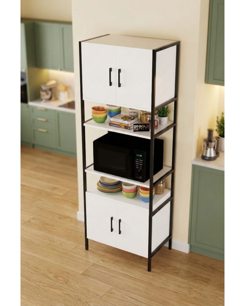 Goldfalez Fırın Dolabı Metal Ayaklı Beyaz 64 cm