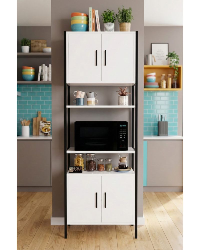 Goldfalez Fırın Dolabı Metal Ayaklı Beyaz 64 cm