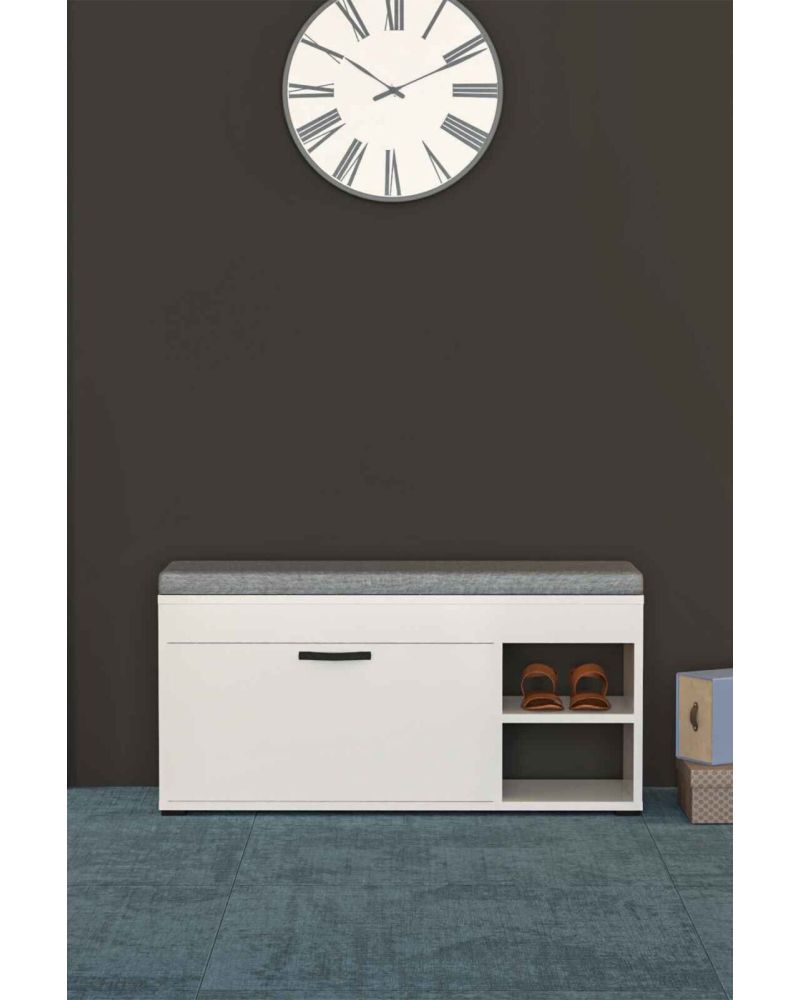 Goldfalez Puflu Ayakkabılık Bench Beyaz 90 cm