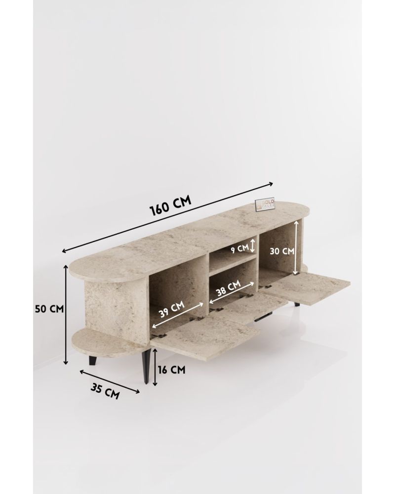 Goldfalez Mira TV Sehpası Suntalam Ekru 160x35 cm