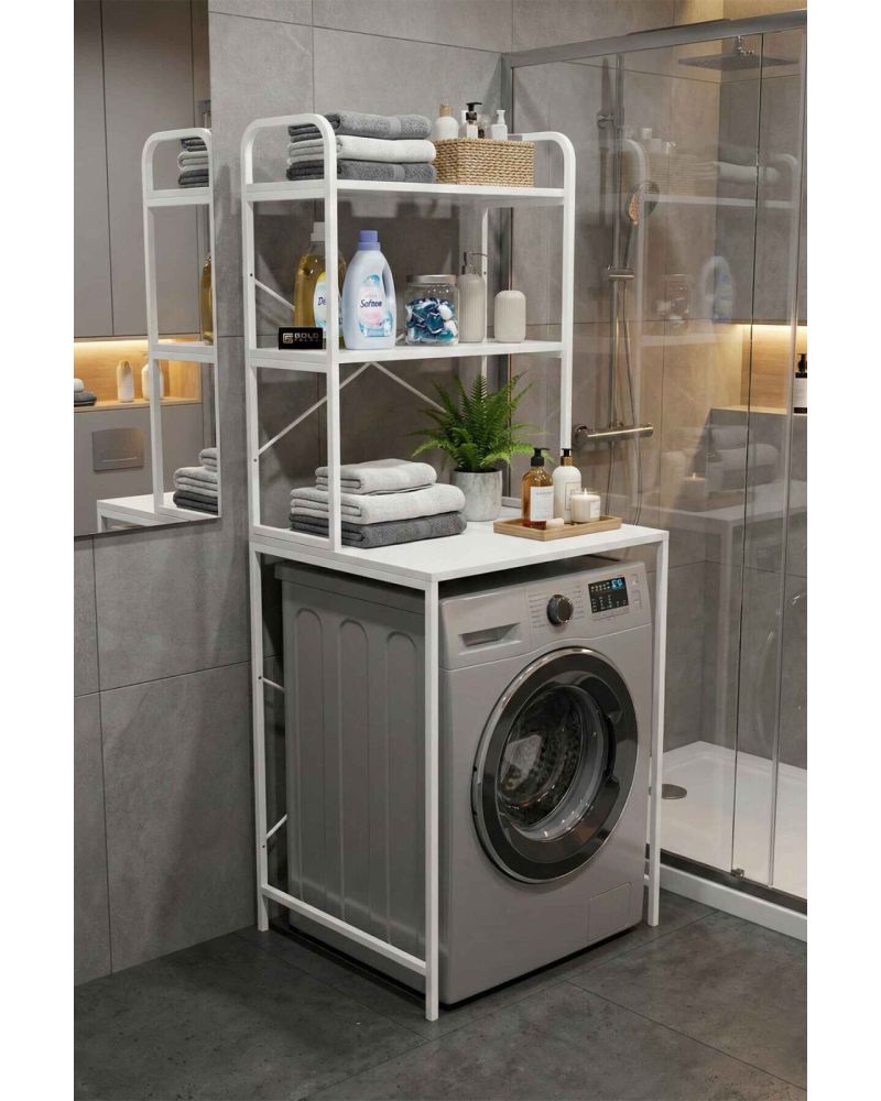 Goldfalez Çamaşır Makinesi Üstü Raf Beyaz 70 cm