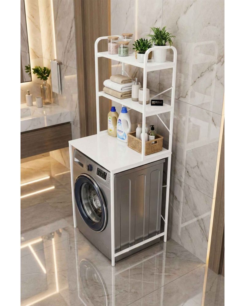 Goldfalez Çamaşır Makinesi Üstü Raf Beyaz 70 cm