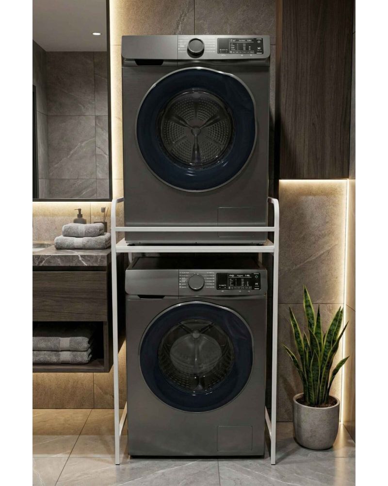Goldfalez Çamaşır Makinesi Rafı Metal Beyaz 66 cm