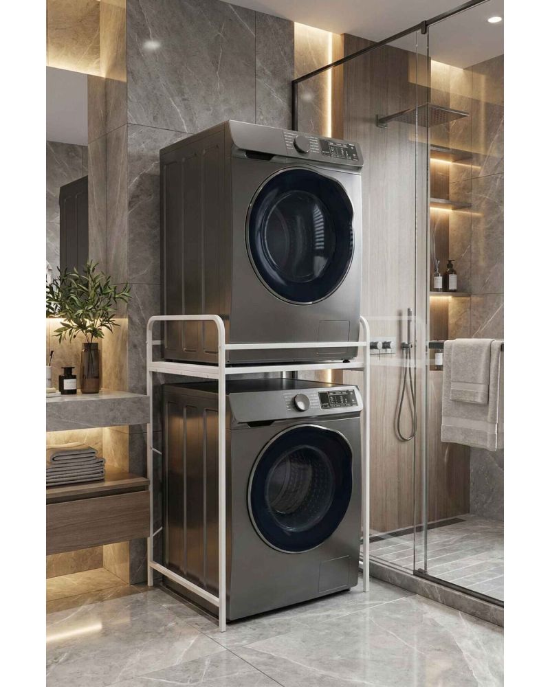 Goldfalez Çamaşır Makinesi Rafı Metal Beyaz 66 cm