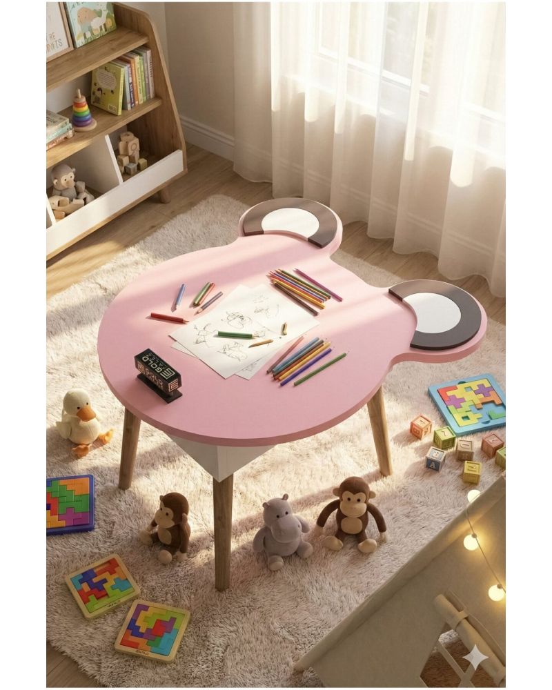 Goldfalez Happy Face Çocuk Masası Pembe