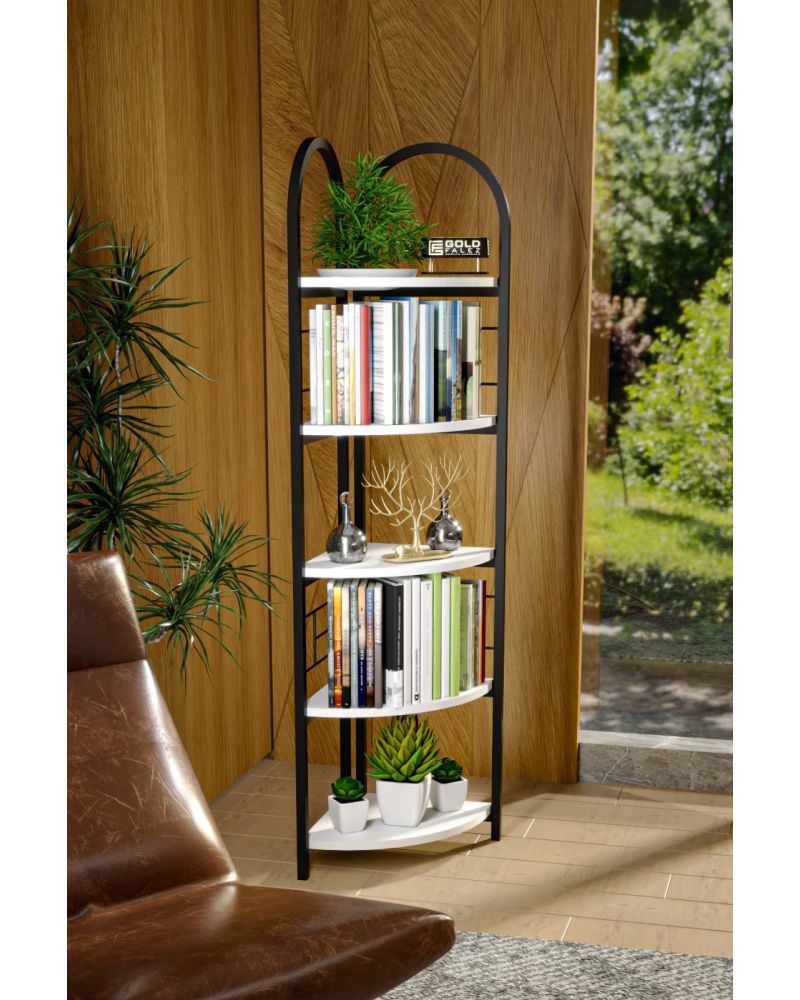 Goldfalez Metal Köşe Kitaplığı Beyaz 150 cm