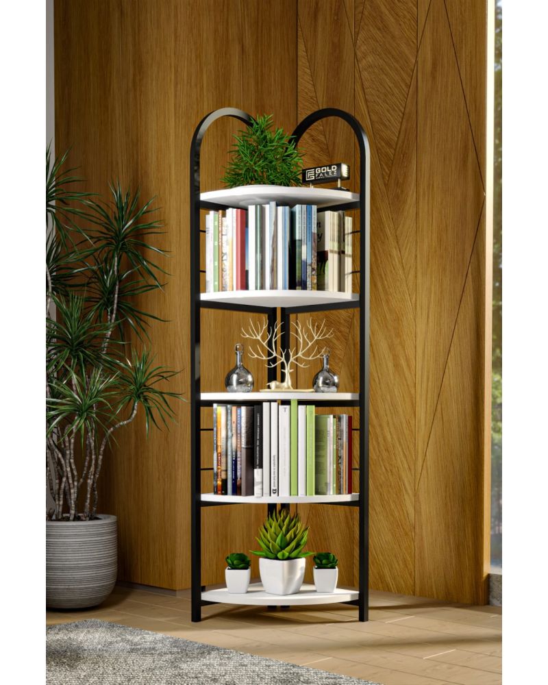 Goldfalez Metal Köşe Kitaplığı Beyaz 150 cm
