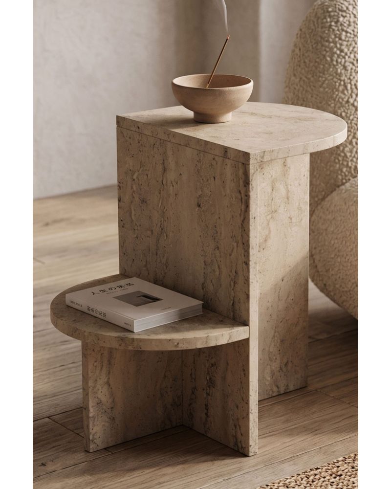 Goldfalez Setro Yan Sehpa Suntalam Ekru 53x35 cm