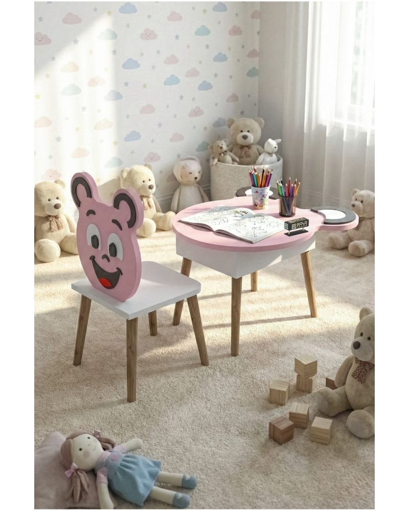 Goldfalez Happy Face Çocuk Mobilya Seti Pembe