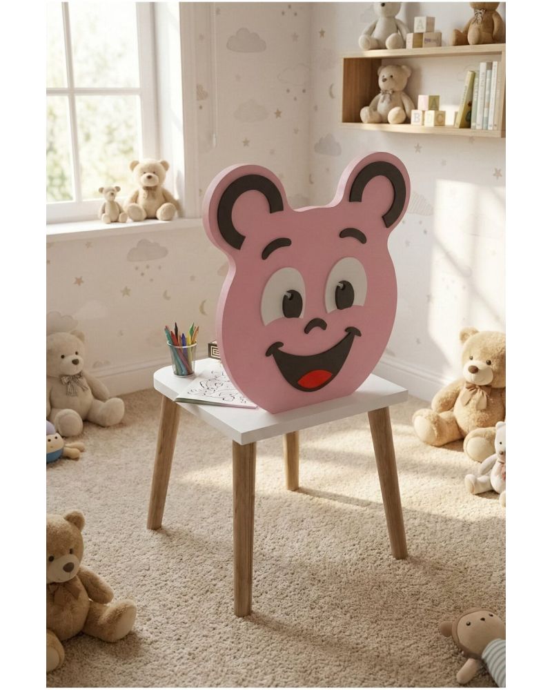 Goldfalez Happy Face Masa Sandalye Seti Pembe