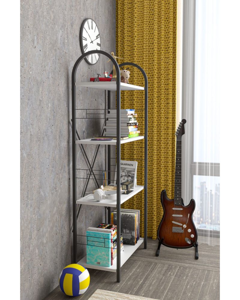 Goldfalez Metal Kitaplık Beyaz 150 cm