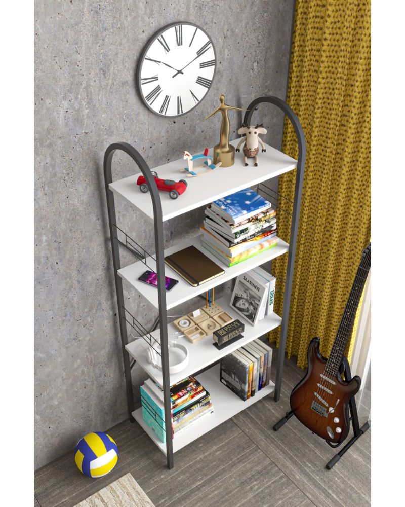 Goldfalez Metal Kitaplık Beyaz 150 cm