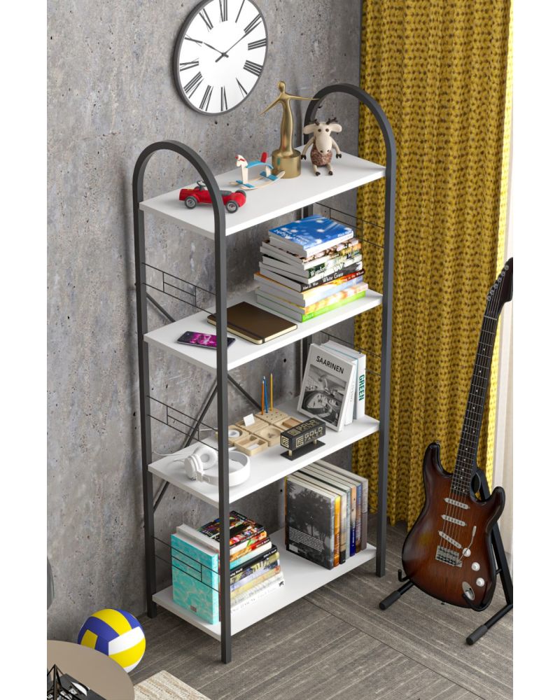Goldfalez Metal Kitaplık Beyaz 150 cm