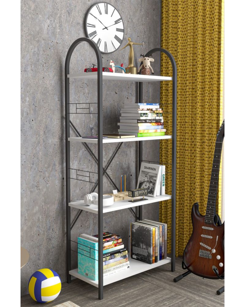 Goldfalez Metal Kitaplık Beyaz 150 cm