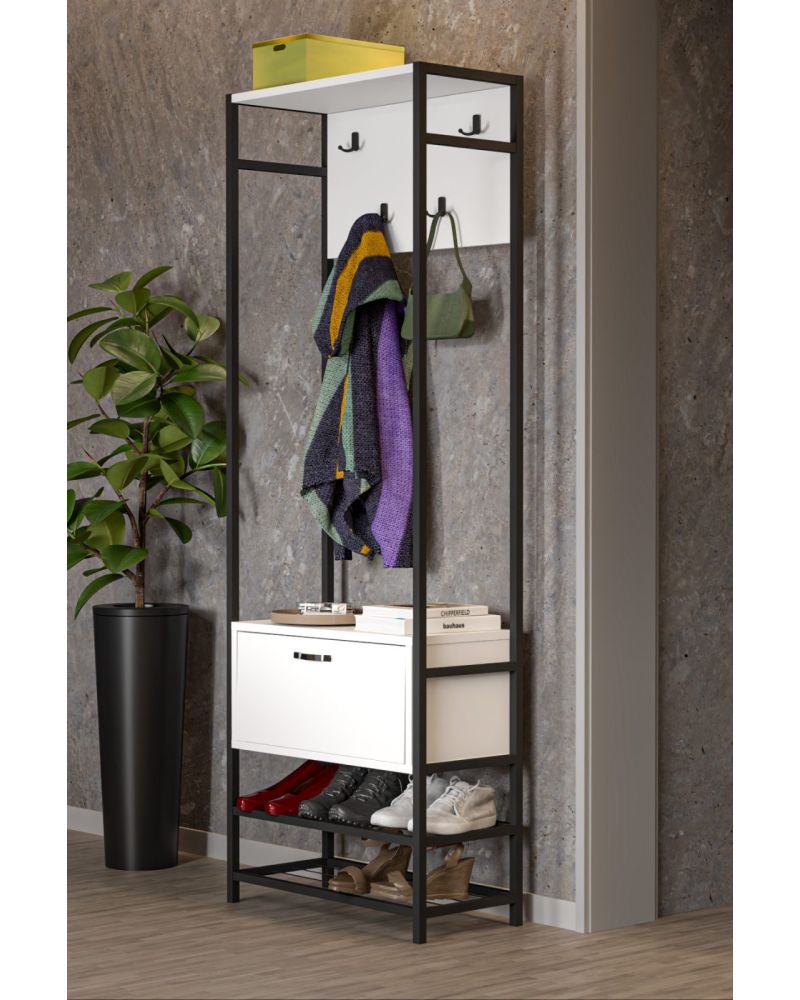 Goldfalez Metal Portmanto Beyaz 180 cm