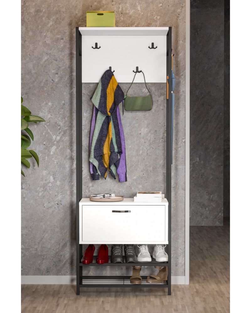 Goldfalez Metal Portmanto Beyaz 180 cm