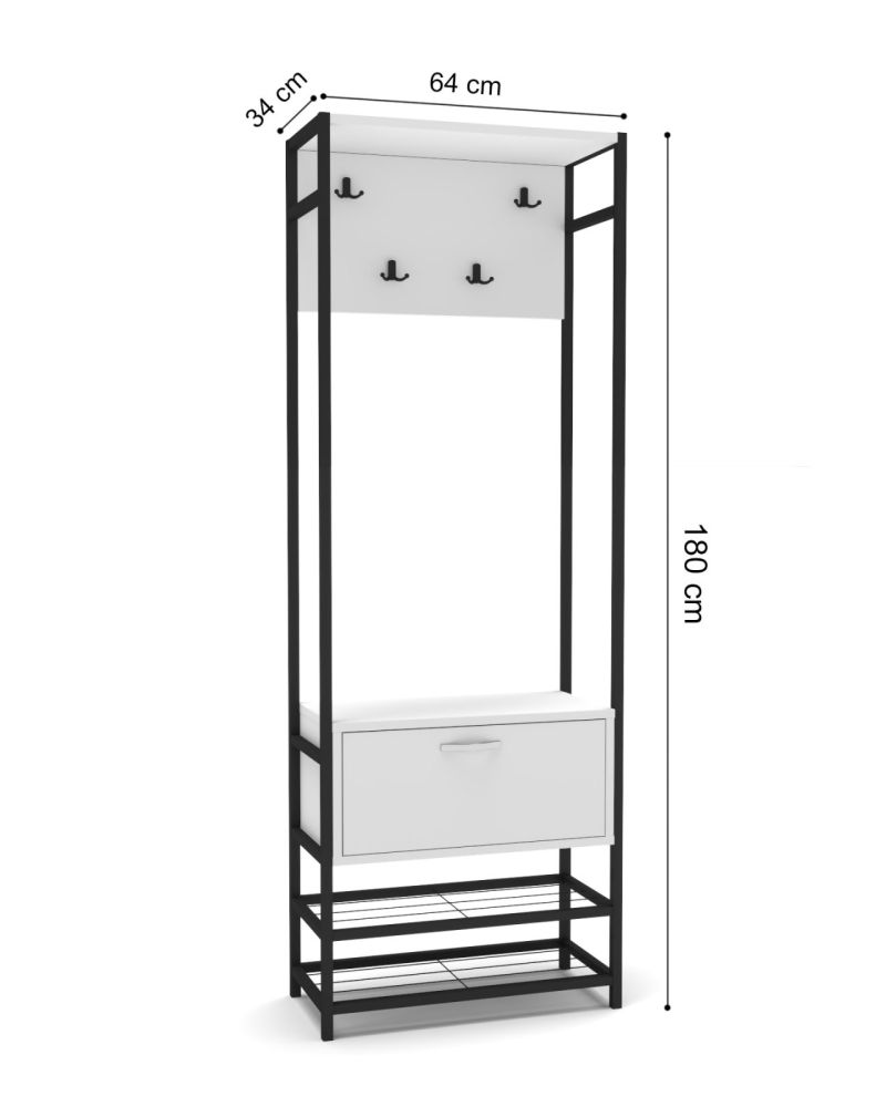 Goldfalez Metal Portmanto Kahverengi 180 cm