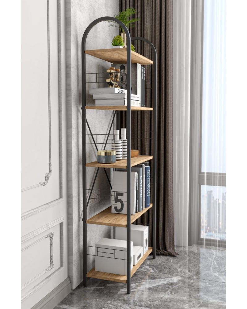 Goldfalez Metal Kitaplık Atlantik Çam 180 cm