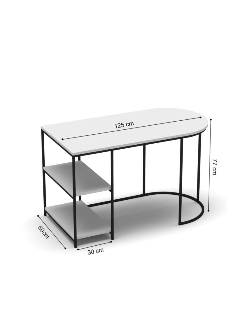 Goldfalez Dolunay Çalışma Masası Beyaz 125 cm