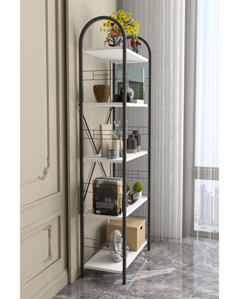 Goldfalez Metal Kitaplık Beyaz 180 cm
