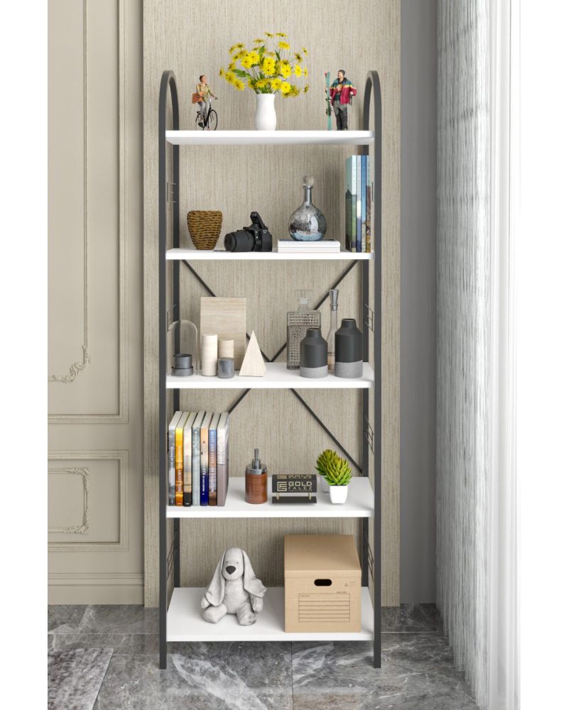 Goldfalez Metal Kitaplık Beyaz 180 cm