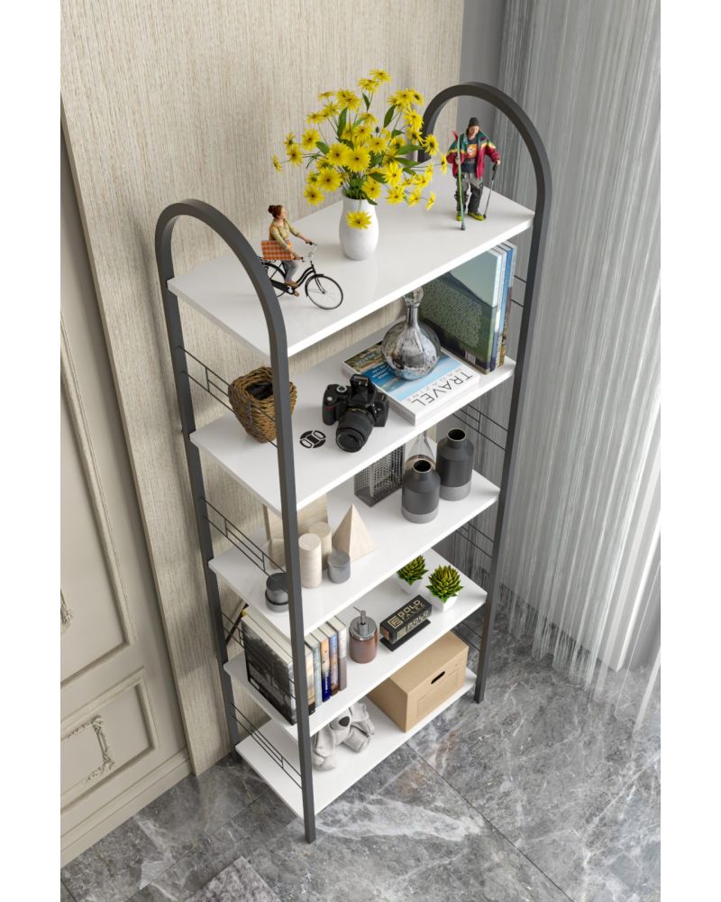 Goldfalez Metal Kitaplık Beyaz 180 cm