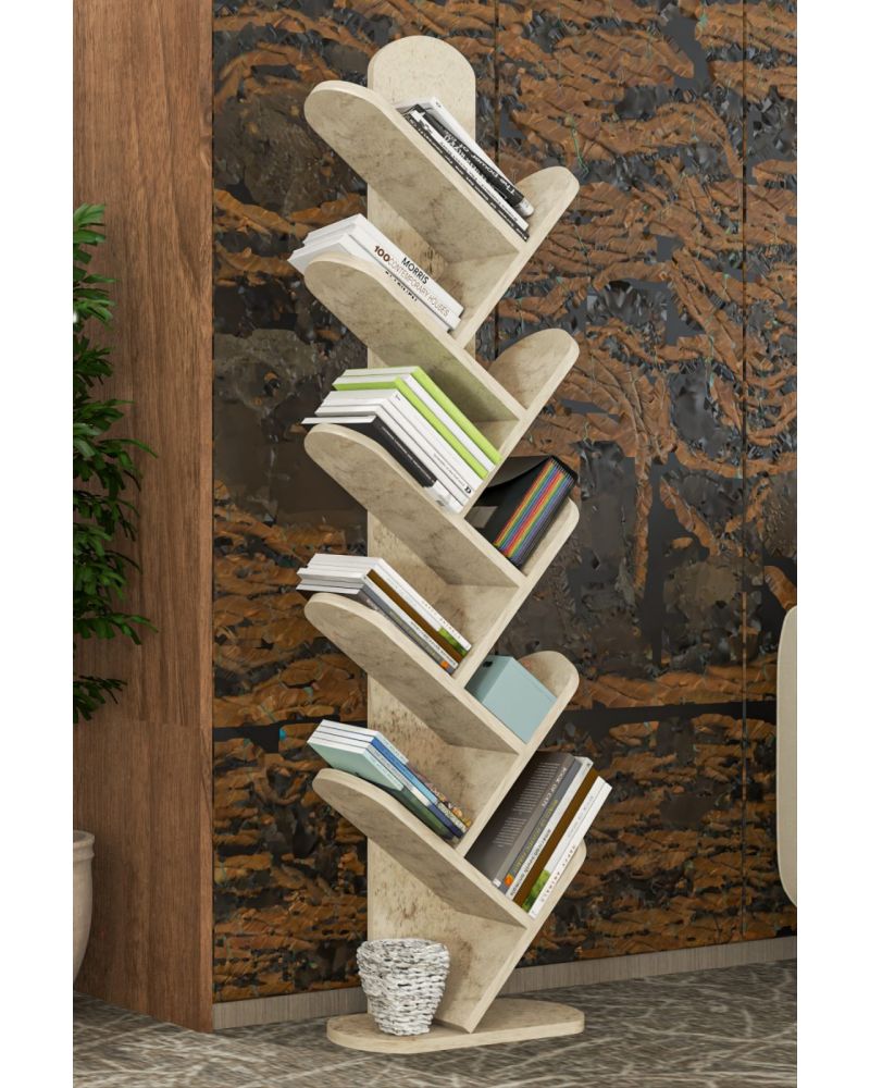 Goldfalez 10 Raflı Kitaplık Ekru 147 cm