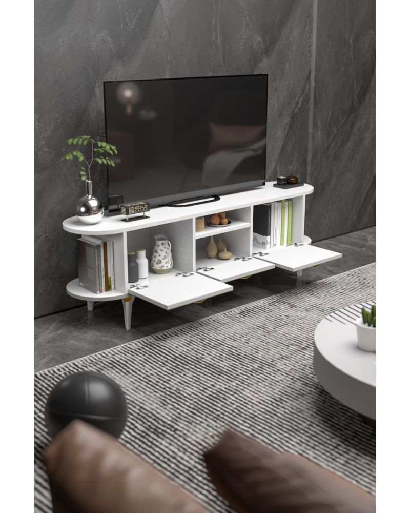 Goldfalez Mira Gold TV Ünitesi Beyaz 160 cm