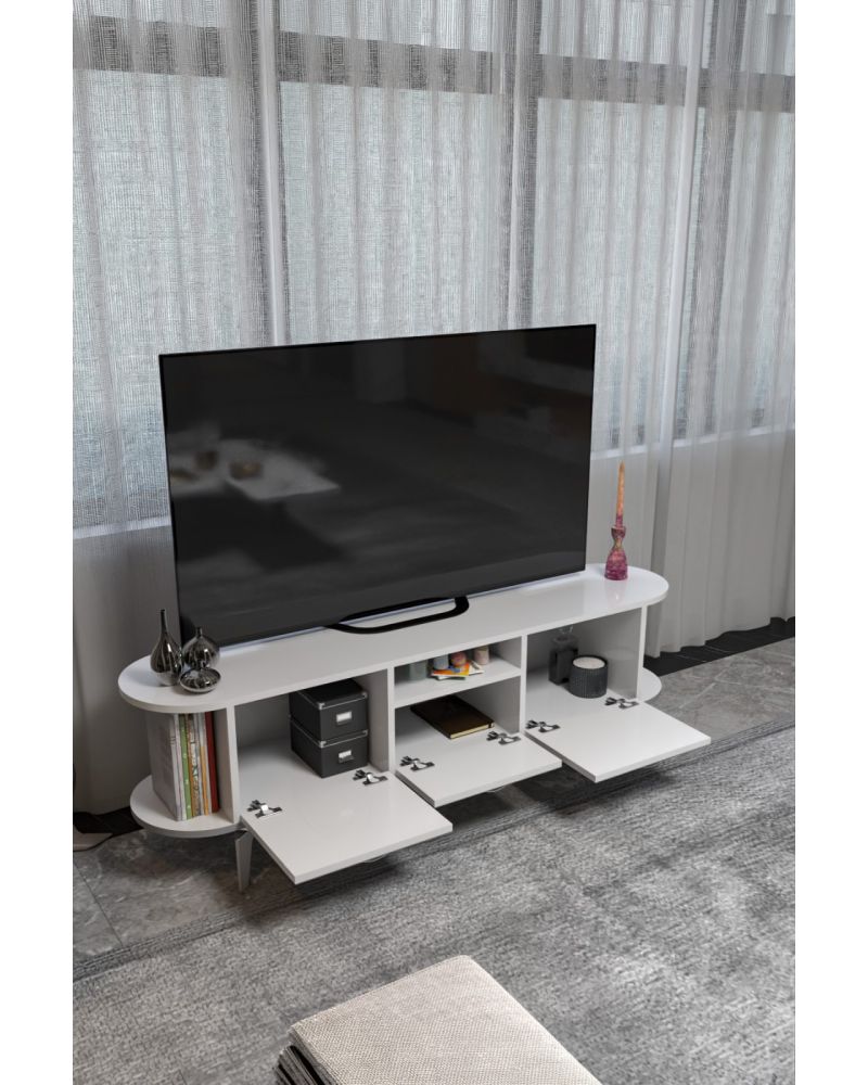 Goldfalez Mira Gümüş TV Ünitesi Beyaz 160