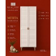 Merta 2 Kapılı Gardırop MDF Gövde Membran Kapak Modern Elbise Dolabı